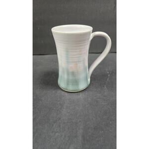 Handmade Studio Pottery Mug Signed Artisan Ceramic Coffee Cup Pastel Glaze